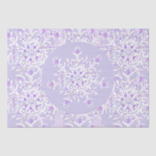 Papier Mousseline flocon de neige violet clair et coeur étincelant