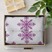 Papier Mousseline Flocon de neige violet Noël blanc (Cadeau)