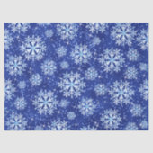 Papier Mousseline Flocons de neige bleus (Recto)