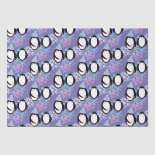 Papier Mousseline Flocons de neige de pingouin mignons Fantaisie