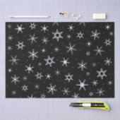 Papier Mousseline Flocons de neige noirs (Artisanat)