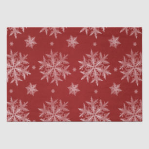 Papier Mousseline Flocons Rouges Fêtes de Noël