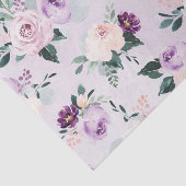 Papier Mousseline Floraison d'aquarelle botanique violet fleurie (Détail)