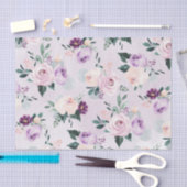 Papier Mousseline Floraison d'aquarelle botanique violet fleurie (Artisanat)