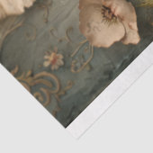 Papier Mousseline Floral badigeonné, papillon en dentelle, bleu Dust (Détail)