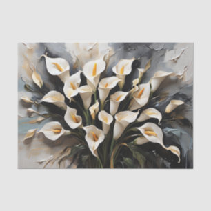 Papier Mousseline Floral Blanc Calla Lily