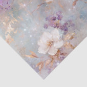 Papier Mousseline Floral blanc d'or violet (Détail)