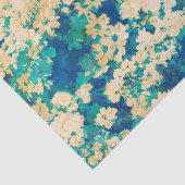 Papier Mousseline Floral bleu et blanc (Détail)