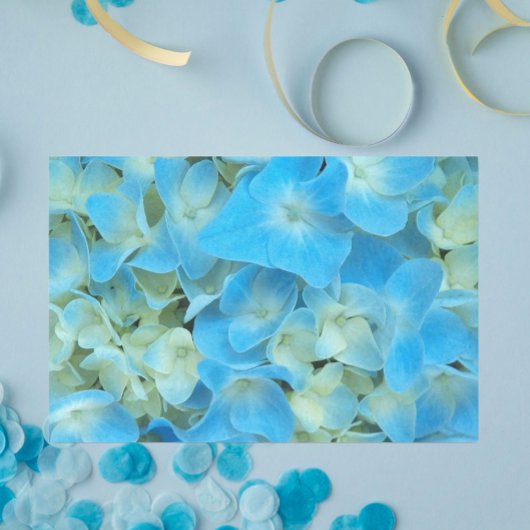 Papier Mousseline Floral bleu français Hydrangea