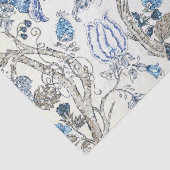 Papier Mousseline Floral bleu scintillant sur le blanc d'hiver (Détail)