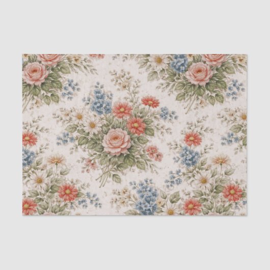 Papier Mousseline Floral Blush Garden Heirloom Pattern (Recto)