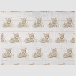 Papier Mousseline Floral Bois Cerf Bébé Fille Douche Découpage