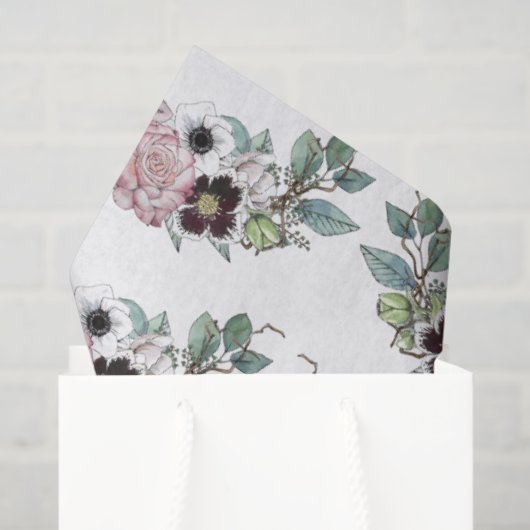 Papier Mousseline Floral Bouquet (Sac cadeau)