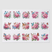 Papier Mousseline Floral Butterfly Clip-Art Illustration Decoupage (Recto)
