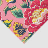Papier Mousseline Floral Chinoiserie rose vif (Détail)