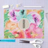 Papier Mousseline Floral coloré Moderne Rustique Botanique Kraft (Artisanat)