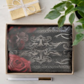 Papier Mousseline Floral Corbeau noir (Cadeau)