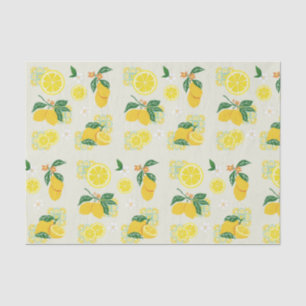Papier Mousseline Floral de citron