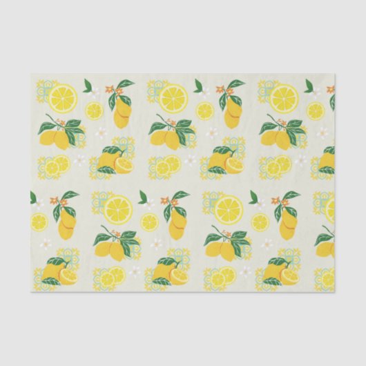 Papier Mousseline Floral de citron (Recto)
