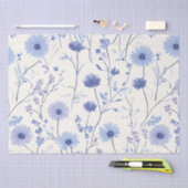 Papier Mousseline Floral de Cornflower Bleu (Artisanat)