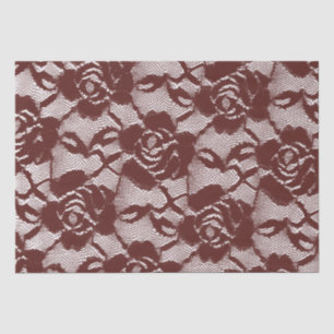 Papier Mousseline Floral de dentelle rouge de Bourgogne