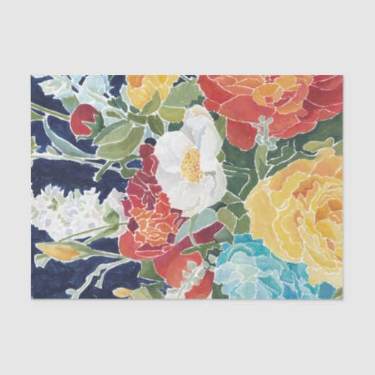 Papier Mousseline Floral de minuit I (Recto)