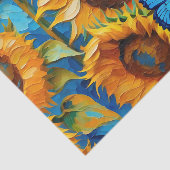 Papier Mousseline Floral De Tournesol Et Papillon (Détail)