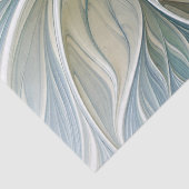 Papier Mousseline Floral Dream Pattern Abstract Blue Khaki Fractal (Détail)