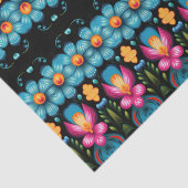 Papier Mousseline Floral Folk Art Moderne (Détail)