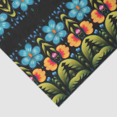 Papier Mousseline Floral Folk Art Moderne (Détail)