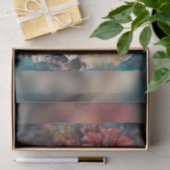 Papier Mousseline Floral Goth Skull Decoupage Paper (Cadeau)