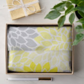 Papier Mousseline Floral jaune et gris moderne (Cadeau)