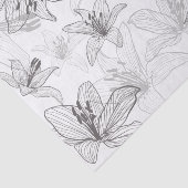 Papier Mousseline Floral Lilies Line Art (Détail)