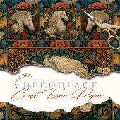 Papier Mousseline Floral médiéval William Morris Style Unicorn