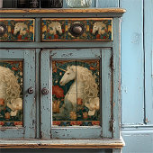 Papier Mousseline Floral médiéval William Morris Style Unicorn