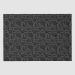 Papier Mousseline Floral noir