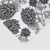 Papier Mousseline Floral noir et blanc élégant (Détail)