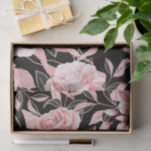 Papier Mousseline Floral noir or rose avec Parties scintillant (Cadeau)