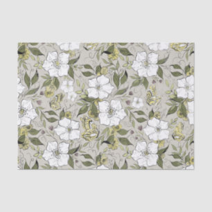 Papier Mousseline Floral papillon