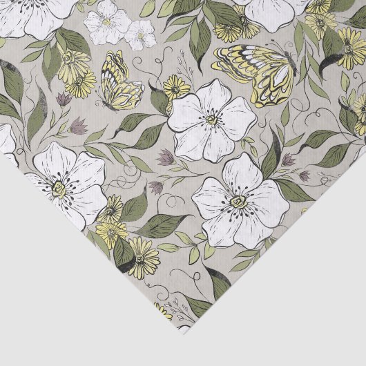 Papier Mousseline Floral papillon (Détail)