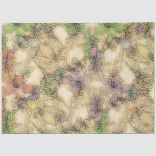 Papier Mousseline floral perché (I) (Recto)