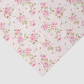 Papier Mousseline Floral Pink Cottage Rose Motif (Détail)