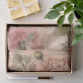 Papier Mousseline Floral rose antique, Ephémère, Découpage de script (Cadeau)