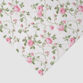 Papier Mousseline Floral Rose Cottage Motif (Détail)