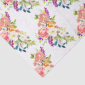 Papier Mousseline Floral rose rouge (Détail)