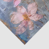 Papier Mousseline Floral rose texturé (Détail)