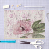 Papier Mousseline Floral rose vintage (Artisanat)