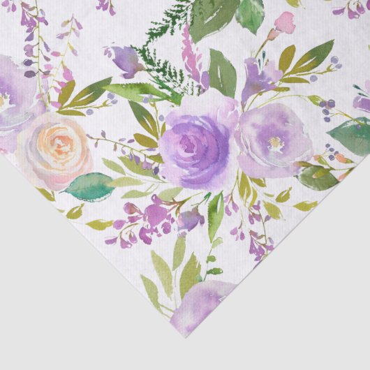 Papier Mousseline Floral Rose violet rustique (Détail)
