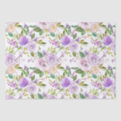 Papier Mousseline Floral Rose violet rustique (Recto)