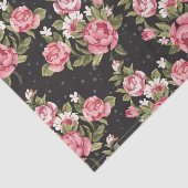 Papier Mousseline floral, roses, rouge, noir, arrière - plan, chic (Détail)